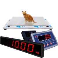 不锈钢拉丝宠物体重电子秤医院重量狗粮 小型家用猫咪宝宝精准无线蓝牙智能连接笼子屋用品大小尺寸200公斤平台电子磅称勺