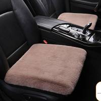 汽车坐垫冬季短毛绒保暖三件套无靠背羊毛车垫单片毛垫车用座椅垫 豆沙色[2个单座]