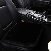 汽车坐垫冬季短毛绒保暖三件套无靠背羊毛车垫单片毛垫车用座椅垫 黑色[2个单座]