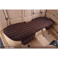 汽车坐垫单片无靠背三件套后排后座垫单座短毛绒冬季保暖汽车用品 方格绒咖啡后排长条