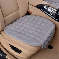 汽车坐垫单片无靠背三件套后排后座垫单座短毛绒冬季保暖汽车用品 方格绒灰色单片