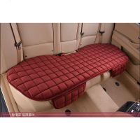 汽车坐垫单片无靠背三件套后排后座垫单座短毛绒冬季保暖汽车用品 方格绒酒红后排长条