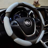 汽车方向盘套宝来途观迈腾帕萨特桑塔纳四季通用夏季冰丝把套 三明治灰色