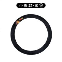 汽车冬季可爱卡通方向盘套韩国女士毛绒保暖透气防滑车载通用把套 小熊款-黑色