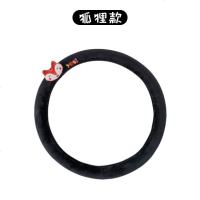 汽车冬季可爱卡通方向盘套韩国女士毛绒保暖透气防滑车载通用把套 狐狸款-黑色