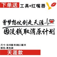 网红车贴抖音文字贴纸个性改装装饰车贴划痕遮挡后挡风玻璃车身贴 天涯款 黑色