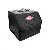 汽车后备箱储物箱车载整理收纳箱尾箱置物盒卡通装饰汽车用品大全 小号折叠箱[美少女]