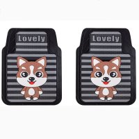 汽车脚垫卡通可爱防滑防水可裁剪通用乳胶单片车载脚踏垫主副驾驶 正副驾驶位灰色