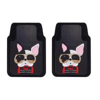 汽车脚垫卡通可爱防滑防水可裁剪通用乳胶单片车载脚踏垫主副驾驶 红褐色