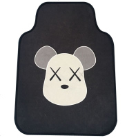 汽车脚垫通用易清洗单片可爱卡通地毯式绒面环保无异味车用脚踏垫 kaws前脚垫1张