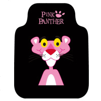 汽车脚垫通用易清洗单片可爱卡通地毯式绒面环保无异味车用脚踏垫 粉豹前脚垫1张