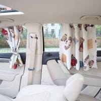 卡通吸盘汽车窗帘车用遮阳帘神器板车窗磁吸侧窗伸缩式防晒隔热档 [泰迪熊-绿]2片装