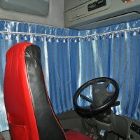 窗帘货车防晒解放德龙新卧铺帘乘龙豪沃天锦遮阳帘 [竖条纹蓝色]