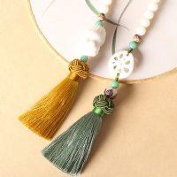 汽车挂件菩提车饰品车内车载 符后视镜 挂饰车用吊饰摆件 [佛手]黄绿经典款