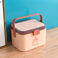 车载便捷药箱家庭装大号医药箱多层急救收纳全套家用套装应急药箱 A款( 粉色中号)