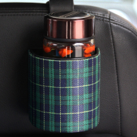 车载水杯架汽车出风口置物架车内中控台放茶杯座车用饮料水壶支架 [买1件发2件]绿格子