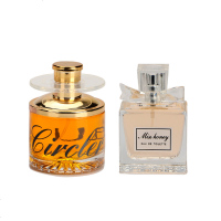 车载香水汽车旋转香水车内车用持久淡香坐式摆件除异味清新剂香薰 黄色[古龙]+香槟色[邂逅]