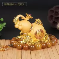 汽车香水瓶摆件水晶车用香水座式车载创意车饰葫芦车上车内除异味 沙金葫芦[摆件]+龙纹石