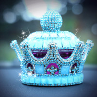 镶钻皇冠汽车香水高档坐式水晶创意车载香水座摆件女性车内装饰品 皇冠-湖蓝