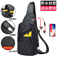 新款男包单肩包休闲斜挎包时尚潮牌胸包斜跨背包运动防水男士胸前包小腰包