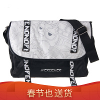 邮差包男包潮流单肩包斜挎包潮牌学生书包男士休闲帆布包背包字母斜跨包信使包 黑色