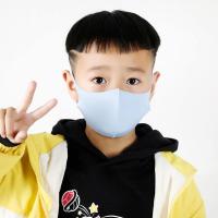 4到13岁儿童口罩男可爱女口罩小学生潮流防风防尘护脸防晒口罩女 儿童冰丝口罩蓝色体验装[1个装]