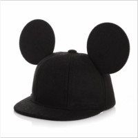 秋冬大耳朵米奇嘻哈帽麦呢卡通造型棒球帽可爱鸭舌帽子亲子款潮帽