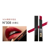 YSL圣罗兰新品小黑条口红 308#红色 裸感哑光