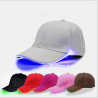 厂家直销夜光鸭舌帽LED发光棒球帽子 光纤发光帽子广告发光遮阳帽