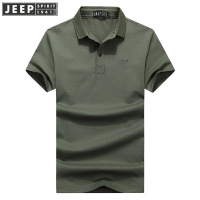 吉普JEEP官方旗舰正品美国男装旗艦保罗衫翻领棉氨短袖T恤中年加肥加大码JEEP SPIRIT