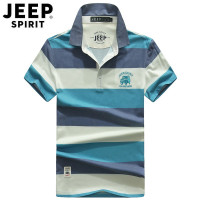 吉普JEEP官方旗舰正品美国男装旗舰正品牌翻领短袖T恤宽松大码条纹保罗polo衫半袖JEEP SPIRIT