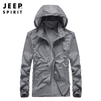 吉普JEEP官方旗舰正品防晒服男青年超薄夹克连帽速干夏季户外外套钓鱼运动潮JEEP SPIRIT