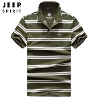 JEEP/吉普短袖POLO衫男商务休闲短袖T恤男polo衫条纹宽松潮流半袖翻领男士上衣JEEP SPIRIT