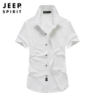 JEEP/吉普JEEP/吉普夏季薄款短袖衬衫男士时尚寸衣休闲翻领纯色新款衬衣男JEEP SPIRIT