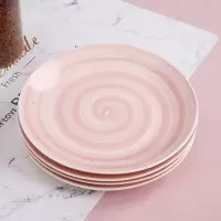 盘子套装组合菜盘家用ins餐盘创意西餐牛排陶瓷碟子网红北欧餐具 泥彩粉8英寸盘子4个