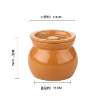 陶瓷燕窝1-2人迷你家用小汤盅带盖瓦罐煨汤隔水炖瓦罐蒸蛋碗 500ML(黄)