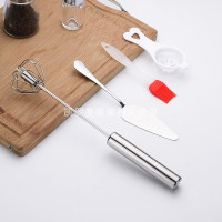 半自动打蛋器家用电动小型搅鸡蛋糕机打发烘焙套装手动的搅拌工具 [超大号半自动]买一送三