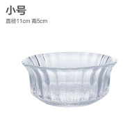 时光旧巷透明玻璃碗家用甜品水果沙拉碗大号耐热汤碗创意吃饭小餐具泡面碗 花边款小号