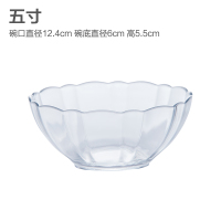 时光旧巷透明玻璃碗沙拉碗家用餐具汤碗创意甜品碗耐热大碗泡面碗水果盘子 五寸
