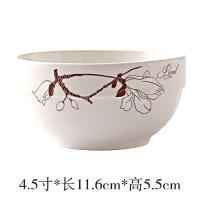 时光旧巷碗碟套装创意家用面汤碗盘单个组合吃饭陶瓷餐具可爱中式碗盘子 玉兰(碗)