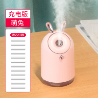 时光旧巷萌宠小型迷你喷雾加湿器办公室桌面可爱学生宿舍家用卧室 便携净化车载空气充电 [装]萌兔☆充电版+12根滤芯