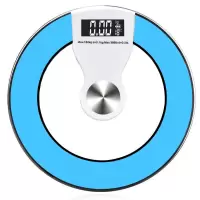 精准电子称迷你体重秤家用人体秤圆形成人健康称重计测体重器 款1蓝色