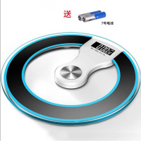 时光旧巷电子秤体重秤精准家用小型圆形充电人体去脂称重电子称 体重秤电池款-大圆秤30cm帝王黑 电池
