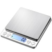 厨房秤电子称家用小型面粉计量器刻度微型精准0.01称重器克 充电款中文2kg/0.1g双托盘+量杯+1000ml方碗+砝