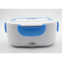 电热加热野餐时光旧巷短长途车充加热保温饭盒塑料材质 蓝色 不锈钢内胆车载饭盒