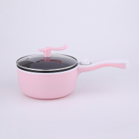 多功能煎炒煮炸炖电热锅1.6L电热锅 时光旧巷学生宿舍办公室煮面电火锅 单层粉色