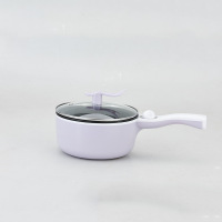 多功能煎炒煮炸炖电热锅1.6L电热锅 时光旧巷学生宿舍办公室煮面电火锅 单层紫色