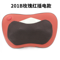 车载颈椎按摩器时光旧巷肩颈部腰部按摩枕头电动多功能全身靠垫家用 B玫瑰红
