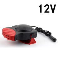 车用车载暖风机时光旧巷12V24V汽车电化雪除霜加热器货车速热电暖扇 三孔红头(12v)