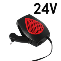 车用车载暖风机时光旧巷12V24V汽车电化雪除霜加热器货车速热电暖扇 菱形红盖24V